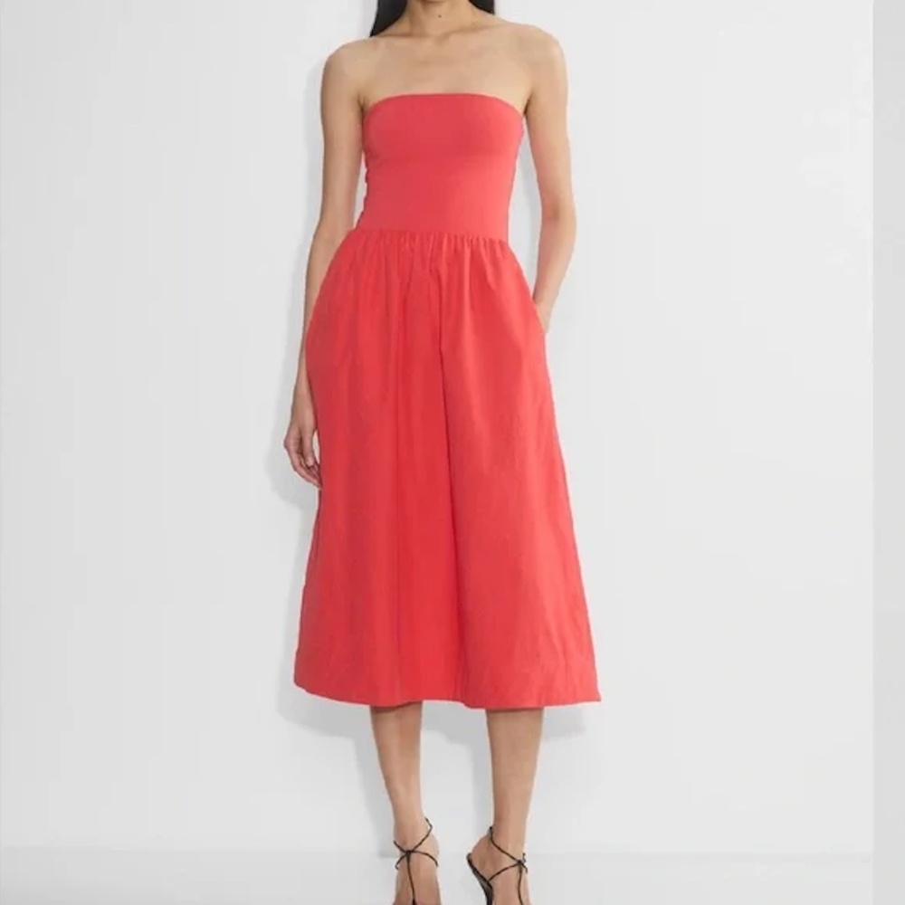 Aritzia Babaton Fluid Poplin Dress in Cherry Red